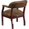 Flash Furniture Diamond Black LeatherSoft Conference Chair with Accent Nail Trim(Bomber Jacket Brown Microfiber)