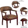 Flash Furniture Diamond Black LeatherSoft Conference Chair with Accent Nail Trim(Bomber Jacket Brown Microfiber)