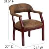 Flash Furniture Diamond Black LeatherSoft Conference Chair with Accent Nail Trim(Bomber Jacket Brown Microfiber)