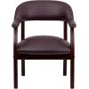 Flash Furniture Diamond Black LeatherSoft Conference Chair with Accent Nail Trim(Burgundy Leathersoft)
