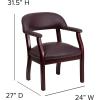 Flash Furniture Diamond Black LeatherSoft Conference Chair with Accent Nail Trim(Burgundy Leathersoft)