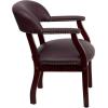 Flash Furniture Diamond Black LeatherSoft Conference Chair with Accent Nail Trim(Burgundy Leathersoft)