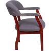 Flash Furniture Diamond Black LeatherSoft Conference Chair with Accent Nail Trim(Gray Fabric)