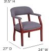 Flash Furniture Diamond Black LeatherSoft Conference Chair with Accent Nail Trim(Gray Fabric)