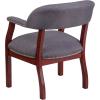Flash Furniture Diamond Black LeatherSoft Conference Chair with Accent Nail Trim(Gray Fabric)