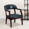 Flash Furniture Diamond Black LeatherSoft Conference Chair with Accent Nail Trim(Navy Vinyl)