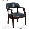 Flash Furniture Diamond Black LeatherSoft Conference Chair with Accent Nail Trim(Navy Vinyl)