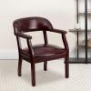 Flash Furniture Diamond Black LeatherSoft Conference Chair with Accent Nail Trim(Oxblood Vinyl)