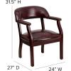 Flash Furniture Diamond Black LeatherSoft Conference Chair with Accent Nail Trim(Oxblood Vinyl)