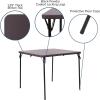 Flash Furniture Dunham 2.83-Foot Square Bi-Fold Brown Wood Grain Plastic Folding Table with Carrying Handle