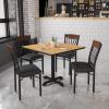 Flash Furniture Eclipse Series Vertical Back Black Metal and Walnut Wood Restaurant Chair with Black Vinyl Seat(Walnut)