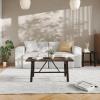 Flash Furniture Eli Farmhouse Trestle Coffee Table, Rustic Solid Wood Coffee Table, X-Frame Design, Living Room, Bedroom, Home Office, 19.75″ H, Walnut(Dark Gray)