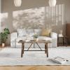 Flash Furniture Eli Farmhouse Trestle Coffee Table, Rustic Solid Wood Coffee Table, X-Frame Design, Living Room, Bedroom, Home Office, 19.75″ H, Walnut(Rustic Brown)