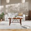 Flash Furniture Eli Farmhouse Trestle Coffee Table, Rustic Solid Wood Coffee Table, X-Frame Design, Living Room, Bedroom, Home Office, 19.75″ H, Walnut(Walnut)