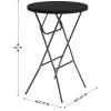 Flash Furniture Elon 32′ Round Folding Bar Height Table for Parties and Commercial Events, Indoor/Outdoor Plastic Tall Round Table, White(Black)