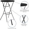 Flash Furniture Elon 32′ Round Folding Bar Height Table for Parties and Commercial Events, Indoor/Outdoor Plastic Tall Round Table, White(Black)