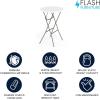 Flash Furniture Elon 32′ Round Folding Bar Height Table for Parties and Commercial Events, Indoor/Outdoor Plastic Tall Round Table, White(White)