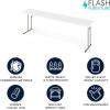 Flash Furniture Elon 6′ Plastic Folding Training and Event Table, Rectangular Folding Training Table with 220-lb. Static Weight Capacity, White(Granite White)
