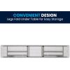 Flash Furniture Elon 6′ Plastic Folding Training and Event Table, Rectangular Folding Training Table with 220-lb. Static Weight Capacity, White(Granite White)