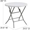 Flash Furniture Elon Commercial Grade 2.63-Foot Round Granite White Plastic Folding Table