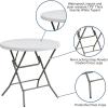 Flash Furniture Elon Commercial Grade 2.63-Foot Round Granite White Plastic Folding Table