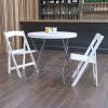Flash Furniture Elon Commercial Grade 2.63-Foot Round Granite White Plastic Folding Table