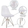 Flash Furniture Elon Series Ghost Chair with Gold Metal Base(Set of 1)