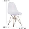 Flash Furniture Elon Series Ghost Chair with Gold Metal Base(Set of 1)