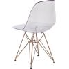 Flash Furniture Elon Series Ghost Chair with Gold Metal Base(Set of 1)