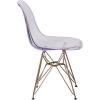 Flash Furniture Elon Series Ghost Chair with Gold Metal Base(Set of 2)