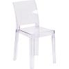 Flash Furniture Emilie Ghost Chair with Square Back in Transparent Crystal(Set of 1)