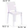 Flash Furniture Emilie Ghost Chair with Square Back in Transparent Crystal(Set of 1)