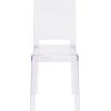 Flash Furniture Emilie Ghost Chair with Square Back in Transparent Crystal(Set of 1)