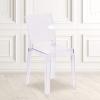 Flash Furniture Emilie Ghost Chair with Square Back in Transparent Crystal(Set of 4)