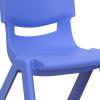 Flash Furniture Emmy Adjustable Classroom Activity Table with 6 Stackable Chairs, Plastic Activity Table for Kids, 23.625″ W x 47.25″ L, Blue/Gray(Blue)