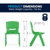 Flash Furniture Emmy Adjustable Classroom Activity Table with 6 Stackable Chairs, Plastic Activity Table for Kids, 23.625″ W x 47.25″ L, Blue/Gray(Green)
