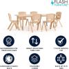 Flash Furniture Emmy Adjustable Classroom Activity Table with 6 Stackable Chairs, Plastic Activity Table for Kids, 23.625″ W x 47.25″ L, Blue/Gray(Natural)