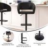 Flash Furniture Erik Contemporary Adjustable Height Barstool with Footrest and Rounded Mid-Back, Upholstered Bar or Counter Height Stool, Gray/Chrome(Black Vinyl/Black Frame)