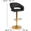 Flash Furniture Erik Contemporary Adjustable Height Barstool with Footrest and Rounded Mid-Back, Upholstered Bar or Counter Height Stool, Gray/Chrome(Black/Gold Frame)