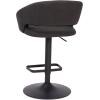 Flash Furniture Erik Contemporary Adjustable Height Barstool with Footrest and Rounded Mid-Back, Upholstered Bar or Counter Height Stool, Gray/Chrome(Charcoal Fabric/Black Frame)