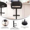 Flash Furniture Erik Contemporary Adjustable Height Barstool with Footrest and Rounded Mid-Back, Upholstered Bar or Counter Height Stool, Gray/Chrome(Charcoal Fabric/Black Frame)