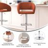 Flash Furniture Erik Contemporary Adjustable Height Barstool with Footrest and Rounded Mid-Back, Upholstered Bar or Counter Height Stool, Gray/Chrome(Cognac Vinyl/Chrome Frame)
