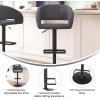 Flash Furniture Erik Contemporary Adjustable Height Barstool with Footrest and Rounded Mid-Back, Upholstered Bar or Counter Height Stool, Gray/Chrome(Gray Vinyl/Black Frame)