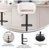 Flash Furniture Erik Contemporary Adjustable Height Barstool with Footrest and Rounded Mid-Back, Upholstered Bar or Counter Height Stool, Gray/Chrome(White Vinyl/Black Frame)