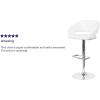 Flash Furniture Erik Contemporary Adjustable Height Barstool with Footrest and Rounded Mid-Back, Upholstered Bar or Counter Height Stool, Gray/Chrome(White Vinyl/Chrome Frame)