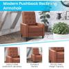 Flash Furniture Erza LeatherSoft Button Tufted Pushback Recliner, Mid-Century Modern Recliner Chair for Residential and Commercial Use, Cognac Brown(Cognac Brown)