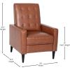 Flash Furniture Erza LeatherSoft Button Tufted Pushback Recliner, Mid-Century Modern Recliner Chair for Residential and Commercial Use, Cognac Brown(Cognac Brown)