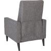 Flash Furniture Erza LeatherSoft Button Tufted Pushback Recliner, Mid-Century Modern Recliner Chair for Residential and Commercial Use, Cognac Brown(Grey)