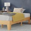 Flash Furniture Evelyn Wooden Platform Bed – Natural Pine Finish – Queen – Wooden Slat Support – No Box Spring Required – Easy Assembly(Natural)