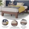 Flash Furniture Evelyn Wooden Platform Bed – Natural Pine Finish – Queen – Wooden Slat Support – No Box Spring Required – Easy Assembly(Walnut)